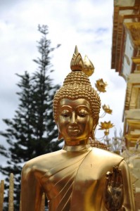 Schöne thailändische Statue am Wat Doi Suthep Tempel